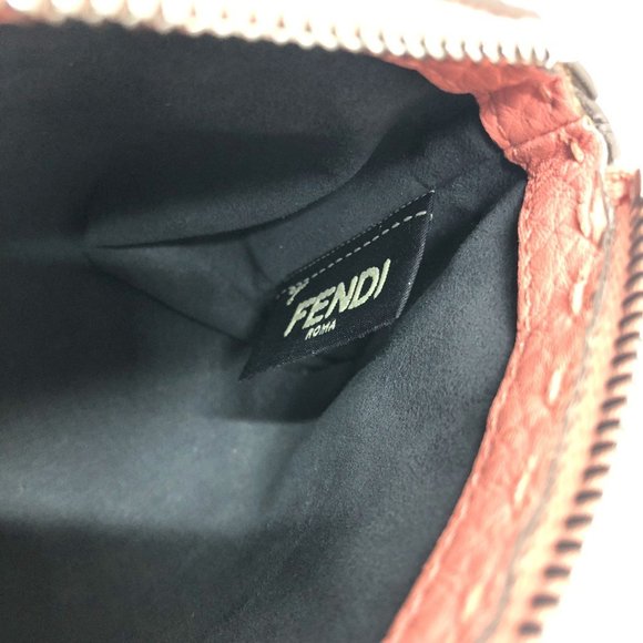 FENDI 8N0114 Selleria Cosmetic Pouch, Leather, Pink, Women's